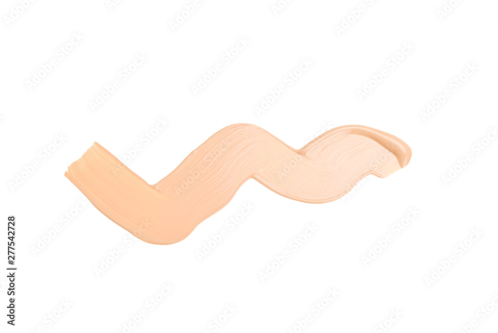 Liquid foundation smudge isolated on white background. Close Up of makeup cream sample. Liquid foundation smudge isolated on white background. Close Up of makeup cream sample.