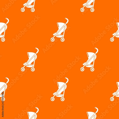 Baby carriage simple pattern vector orange for any web design best