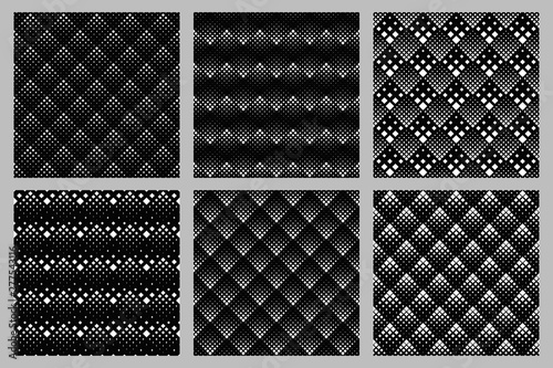 Geometrical square pattern background set - vector designs