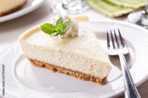 Slice Of Homemade Vanilla Cheesecake