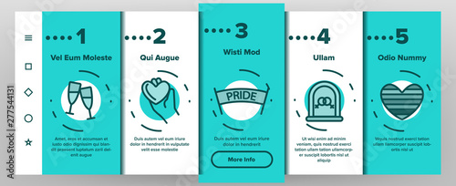 LGBT, LGBTQ Movement Linear Vector Onboarding Mobile App Page Screen. LGBT Community Thin. Gay, Lesbian, Homosexual Relationship Pictograms Collection. Love Freedom, Equality Illustrations