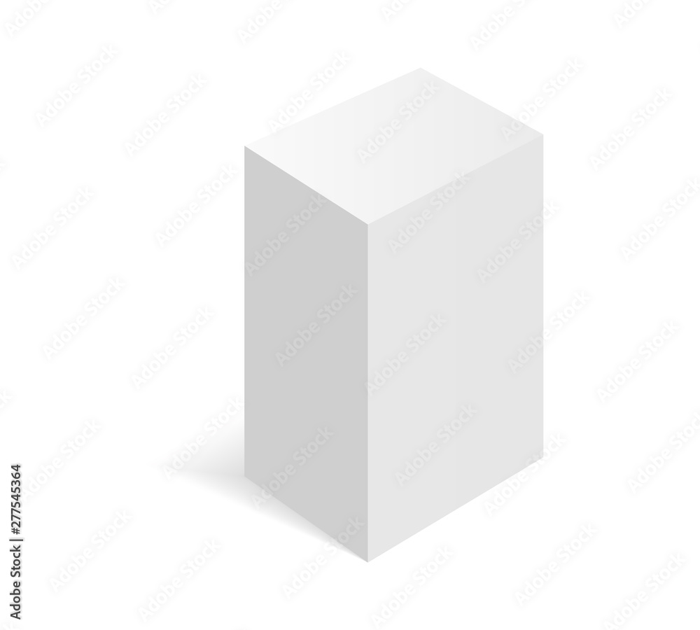 Illustartion of white isometric box. Carton packaging box. Illustartion of white isometric box. Carton packaging box.