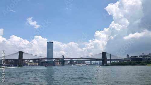 Brooklyn Bridge across East River in New York City, USA
