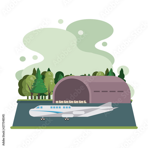 transportation commercial passengers airplane cartoon