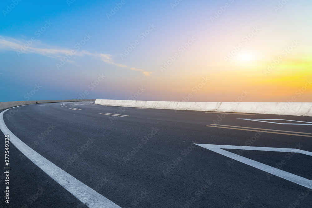 Fototapeta premium Road surface and sky cloud landscape..