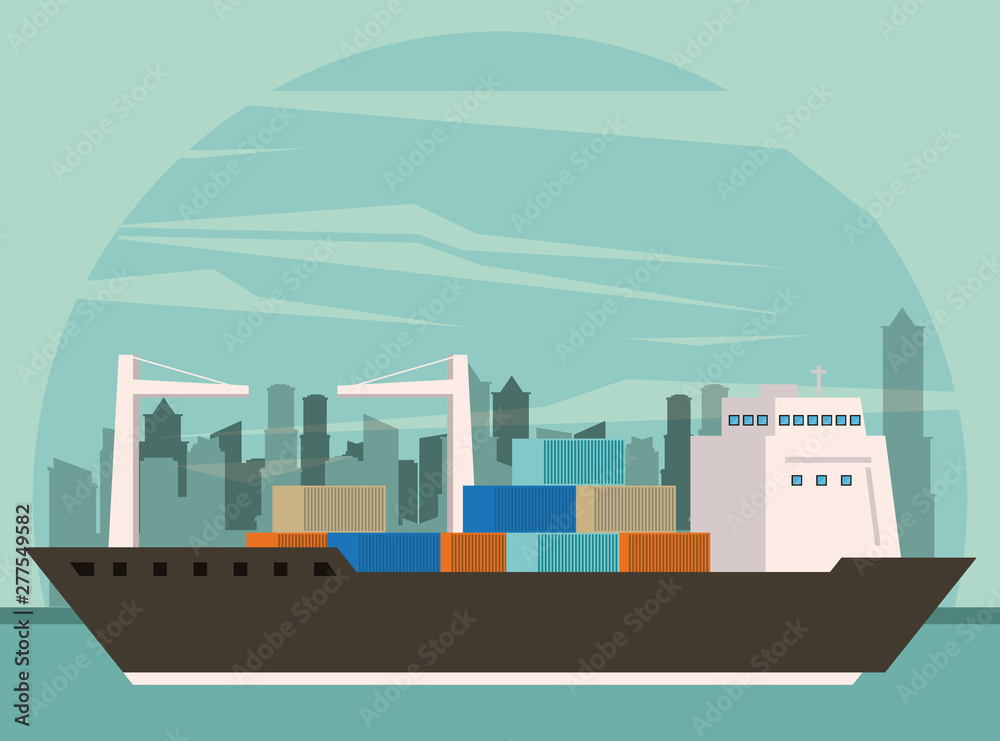 transportation cargo merchandise ship cartoon transportation cargo merchandise ship cartoon
