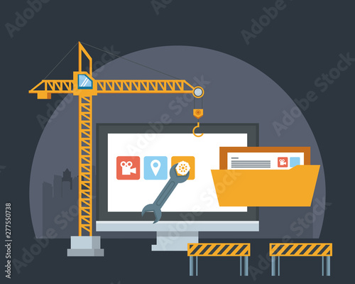 technology device maintenance support cartoon