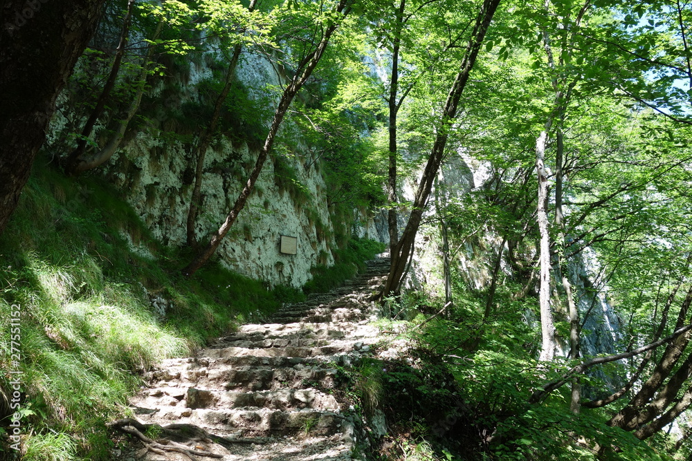 Path of hope. The Shrine of the Corona, sanctuary in Spiazzi in Italy Path of hope. The Shrine of the Corona, sanctuary in Spiazzi in Italy