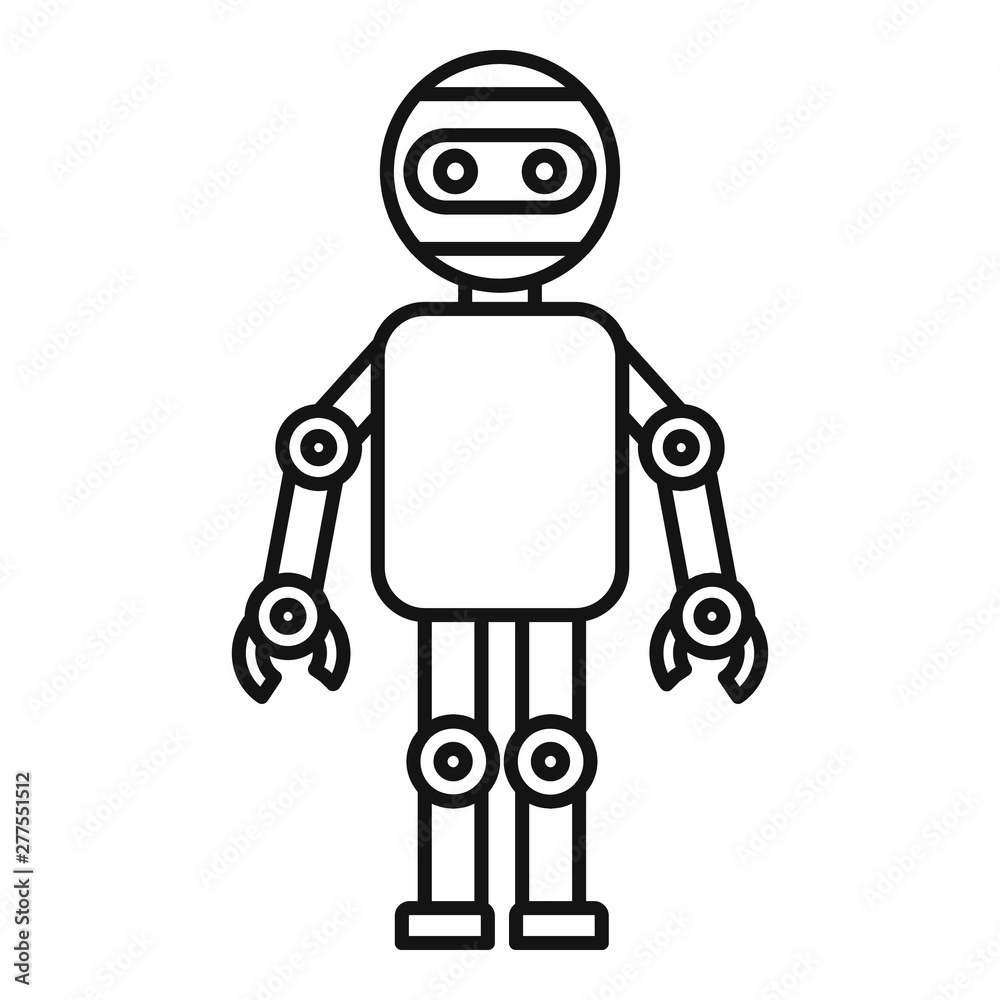 Machine humanoid icon. Outline machine humanoid vector icon for web design isolated on white background Machine humanoid icon. Outline machine humanoid vector icon for web design isolated on white background