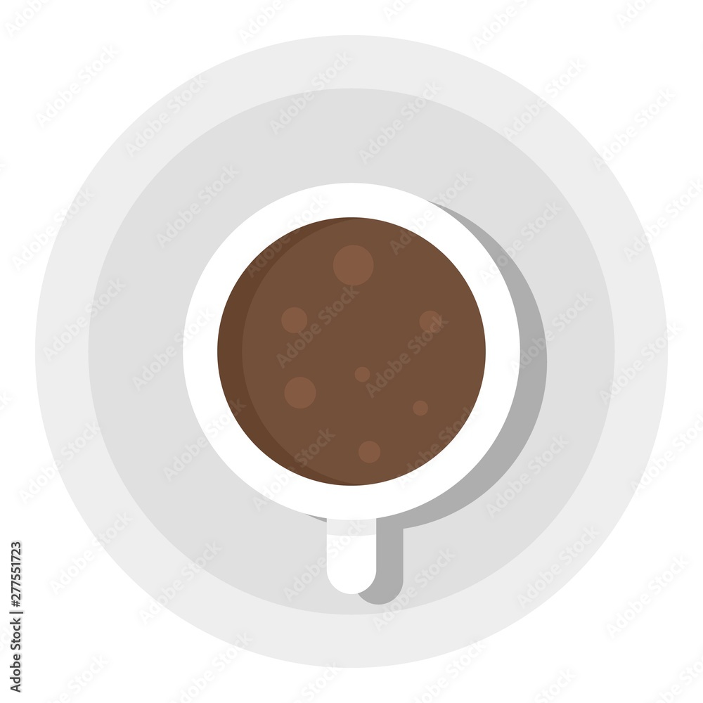 Top view coffee cup icon. Flat illustration of top view coffee cup vector icon for web design Top view coffee cup icon. Flat illustration of top view coffee cup vector icon for web design