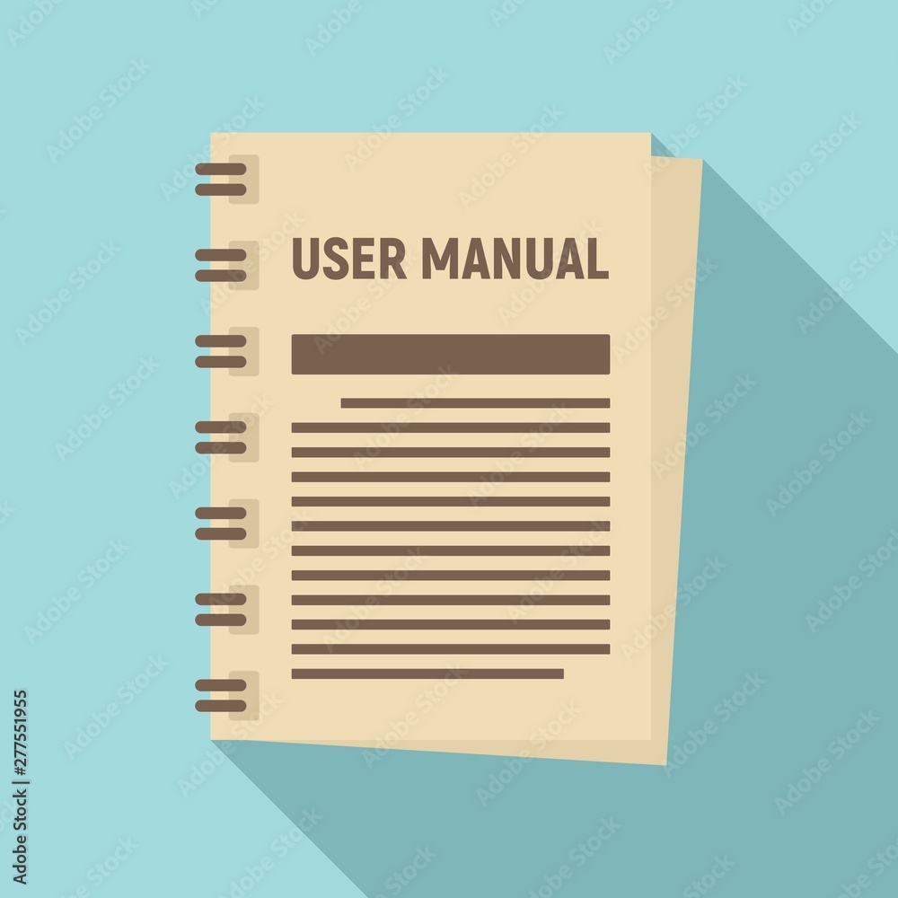User manual icon. Flat illustration of user manual vector icon for web design User manual icon. Flat illustration of user manual vector icon for web design