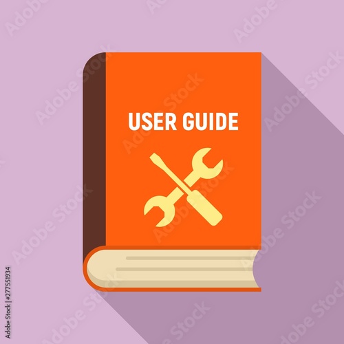 User guide book icon. Flat illustration of user guide book vector icon for web design