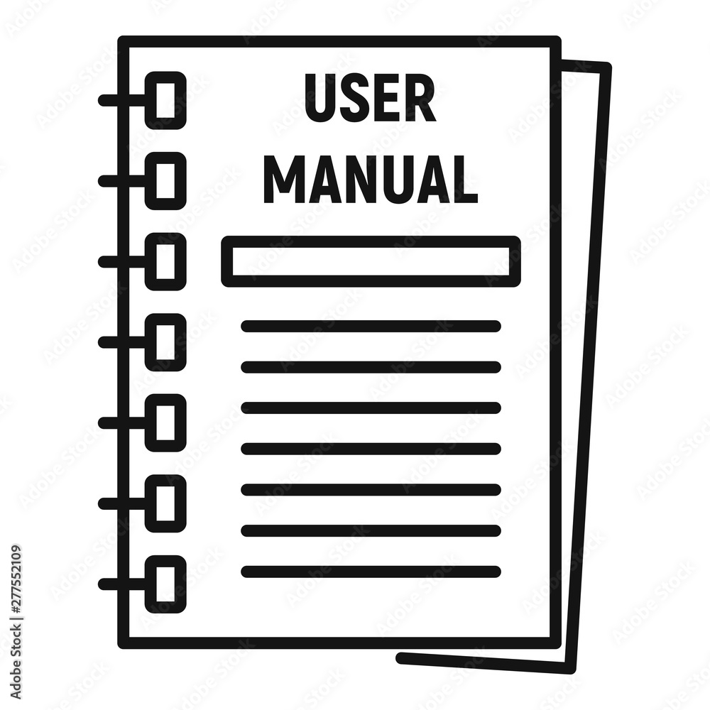 User manual icon. Outline user manual vector icon for web design isolated  on white background Stock Vector | Adobe Stock