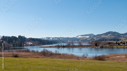 landscape with lake and mountains