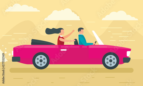 Cabriolet concept banner. Flat illustration of cabriolet vector concept banner for web design