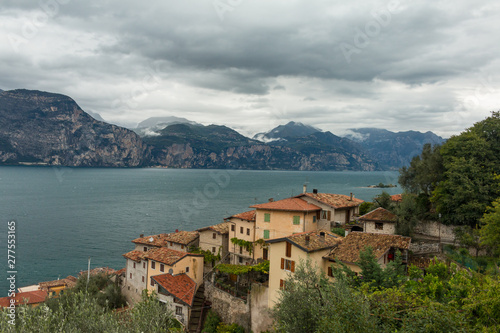view of the town in italy garda lake