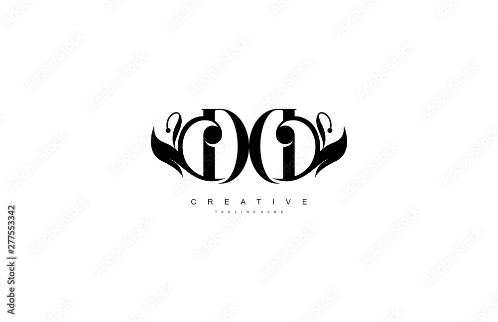 Naklejka premium Initial DD Letter Abstract Leaf Monogram Stylish Logo Design