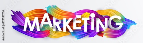 Marketing inscription on the background of brushstrokes of oil or acrylic paint