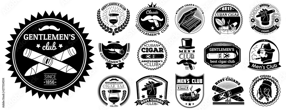 Cigarette logo set. Simple set of cigarette vector logo for web design on white background