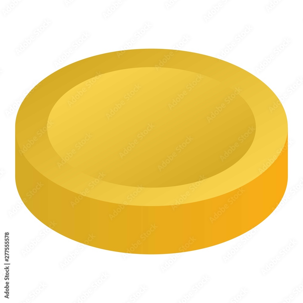 Gold coin icon. Isometric of gold coin vector icon for web design isolated on white background Gold coin icon. Isometric of gold coin vector icon for web design isolated on white background