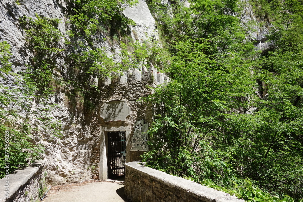 Path of hope. The Shrine of the Corona, sanctuary in Spiazzi in Italy Path of hope. The Shrine of the Corona, sanctuary in Spiazzi in Italy