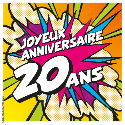 Carte anniversaire 20 ans 1