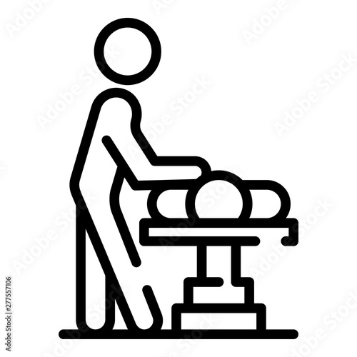Man doing massage icon. Outline man doing massage vector icon for web design isolated on white background