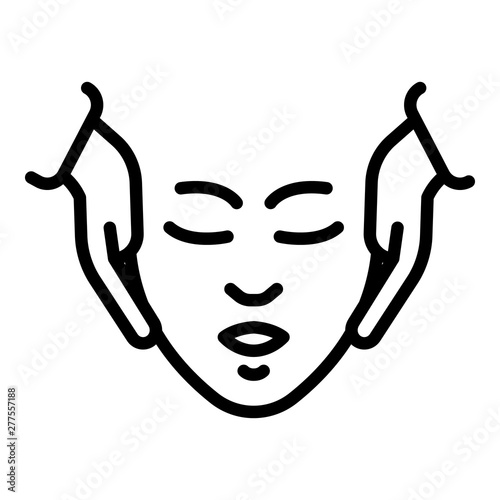 Face massage icon. Outline face massage vector icon for web design isolated on white background