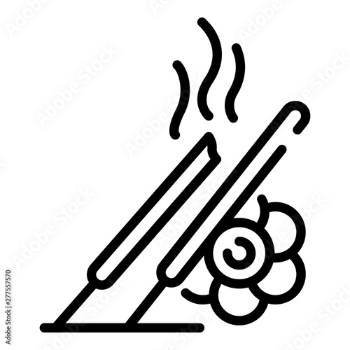 Smoke sticks icon. Outline smoke sticks vector icon for web design isolated on white background