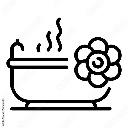 Spa bathtub icon. Outline spa bathtub vector icon for web design isolated on white background