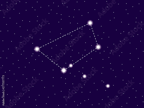 Norma constellation. Starry night sky. Cluster of stars and galaxies. Deep space. Vector illustration