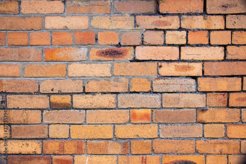 Orange brick wall surface background texture