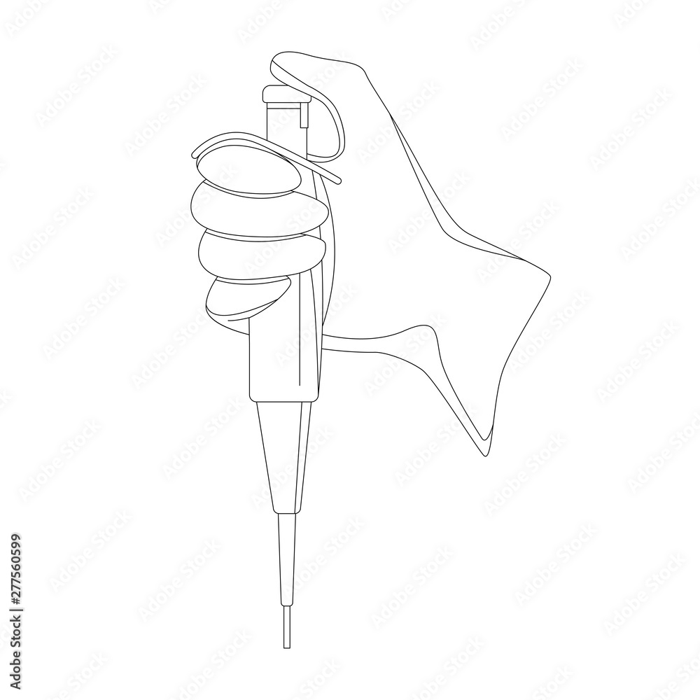 Autoclavable pipette, vector illustration, lining Autoclavable pipette, vector illustration, lining