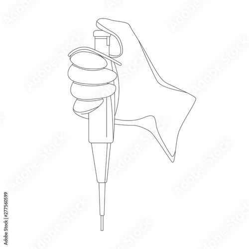 Autoclavable pipette, vector illustration, lining
