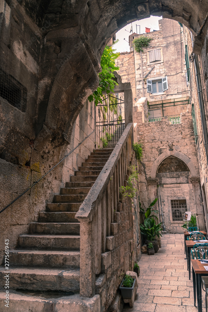 Courtyard in the old town of Split, Croatia