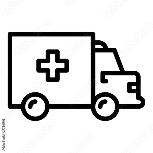 Medical ambulance icon. Outline medical ambulance vector icon for web design isolated on white background