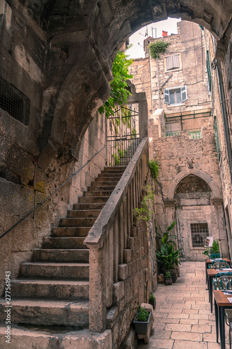 Courtyard in the old town of Split, Croatia