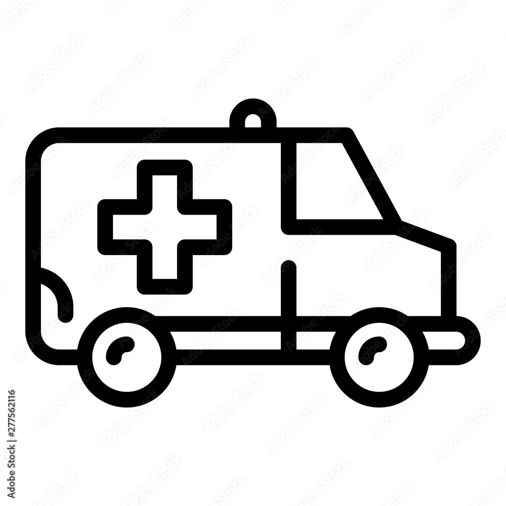 Ambulance van icon. Outline ambulance van vector icon for web design isolated on white background Ambulance van icon. Outline ambulance van vector icon for web design isolated on white background