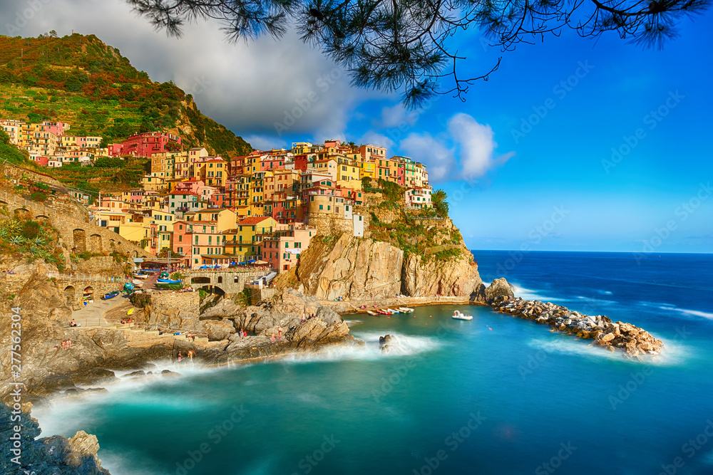 Famous city of Manarola in Italy - Cinque Terre, Liguria