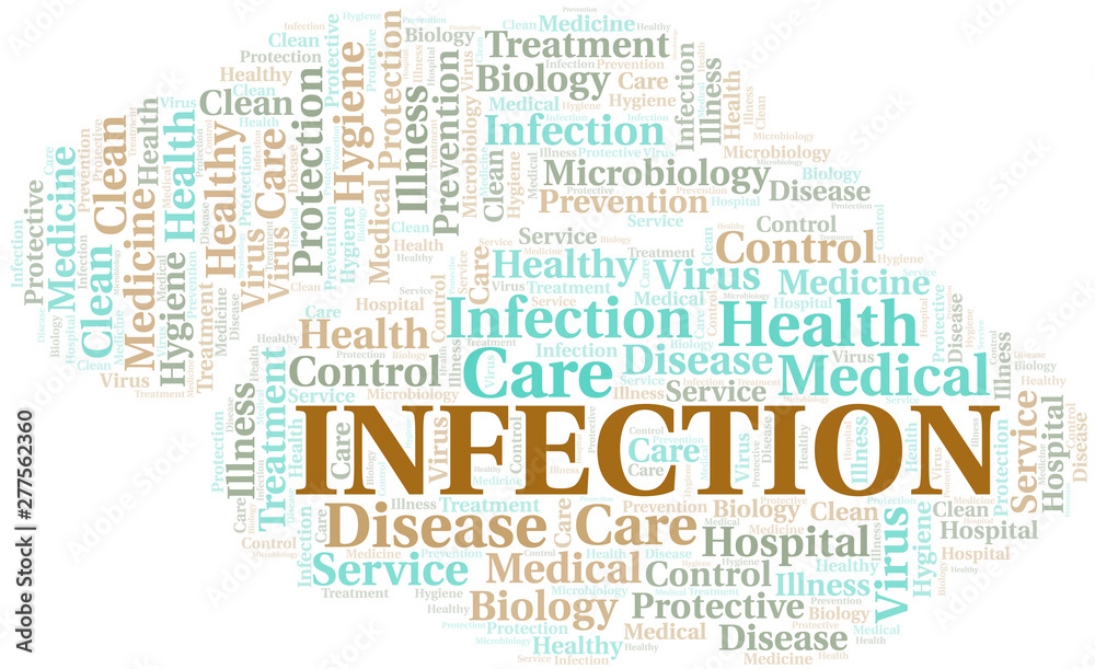 Infection word cloud vector made with text only.