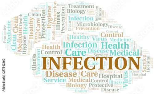 Fototapeta Naklejka Na Ścianę i Meble -  Infection word cloud vector made with text only.