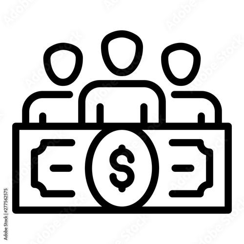 Crowdfunding icon. Outline crowdfunding vector icon for web design isolated on white background