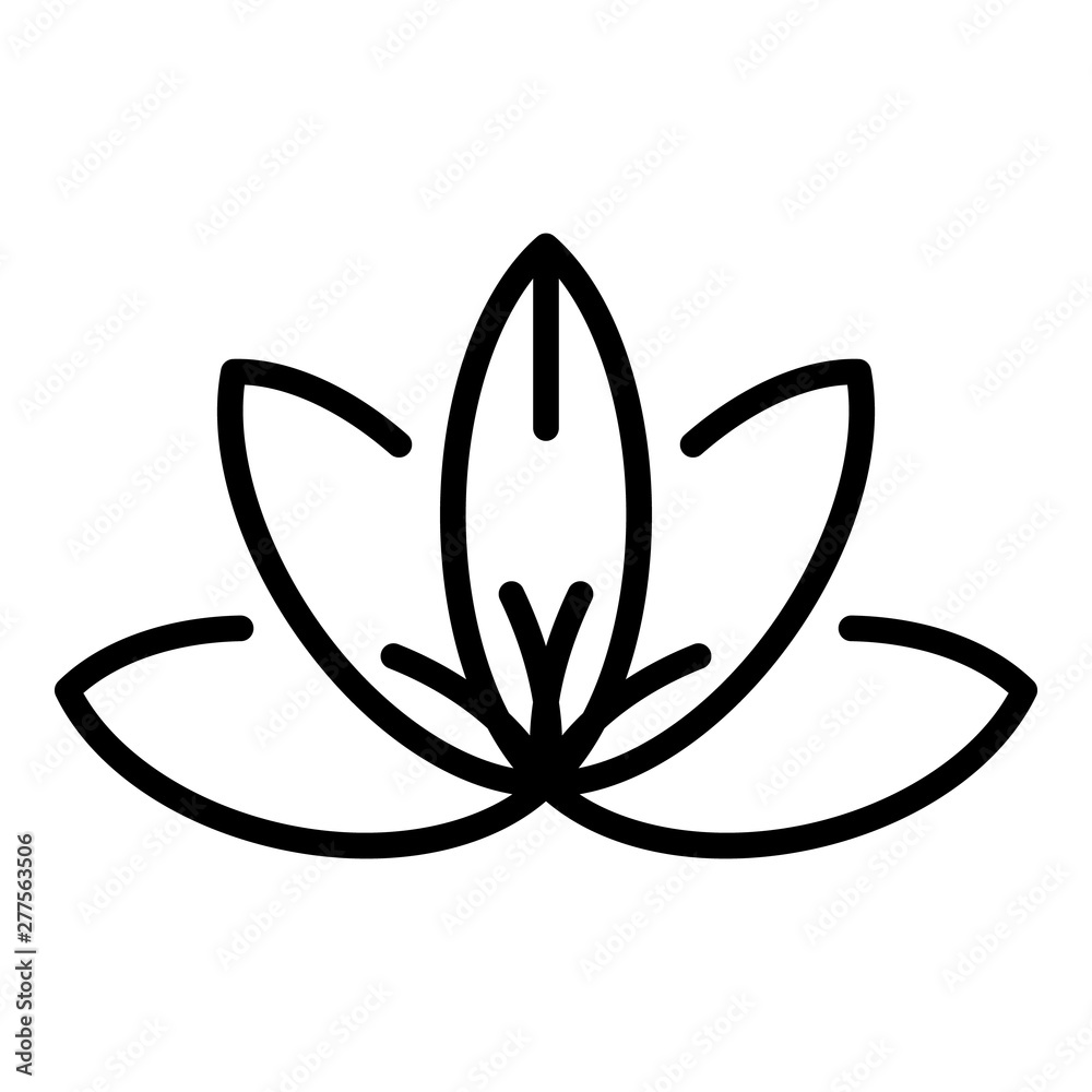 Lotus icon. Outline lotus vector icon for web design isolated on white background Lotus icon. Outline lotus vector icon for web design isolated on white background