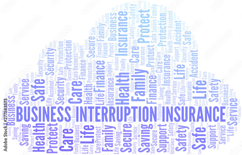 Obraz premium Business Interruption Insurance word cloud vector made with text only.