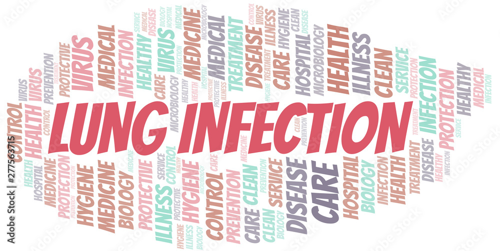 Lung Infection word cloud vector made with text only.