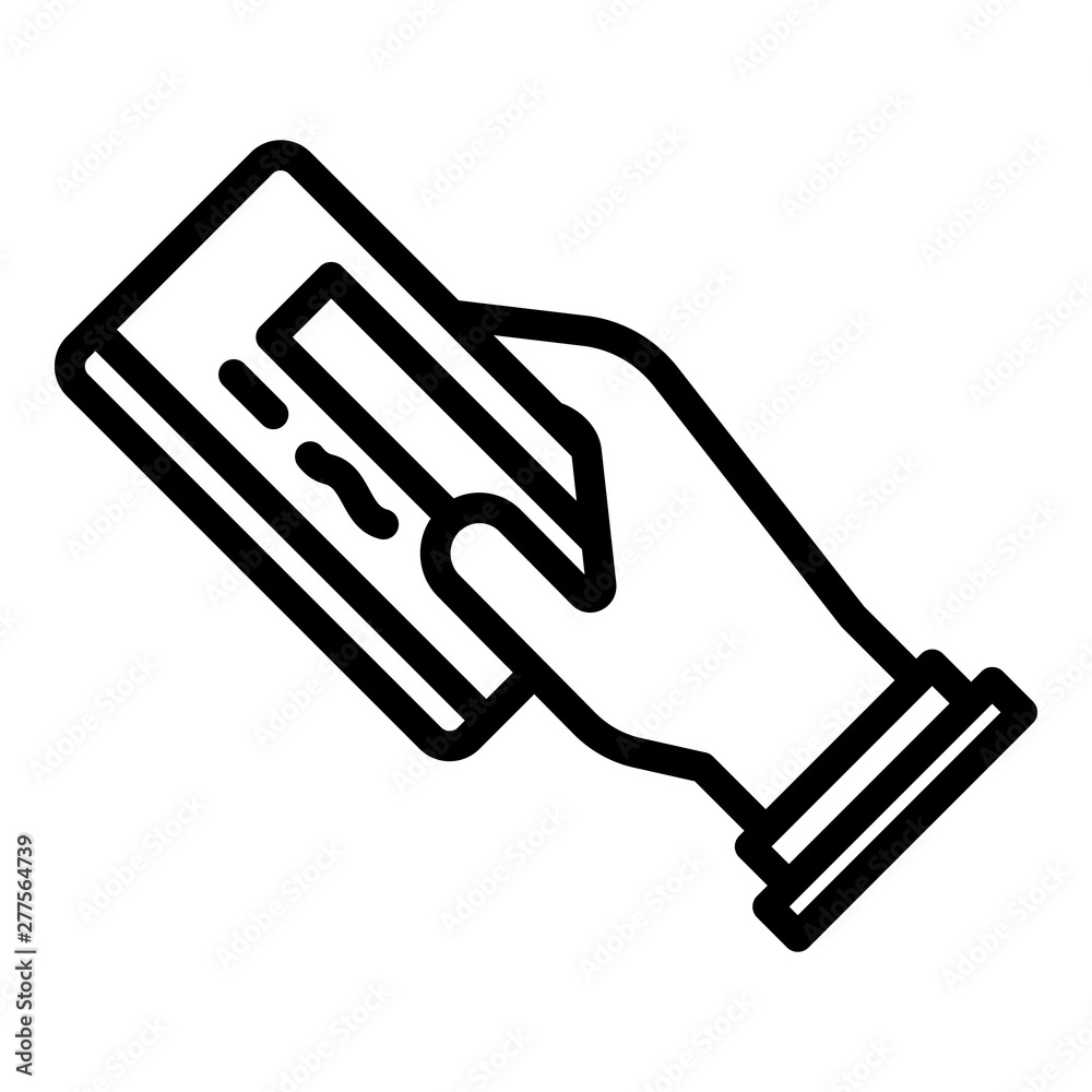 Man pay with credit card icon. Outline man pay with credit card vector icon for web design isolated on white background Man pay with credit card icon. Outline man pay with credit card vector icon for web design isolated on white background