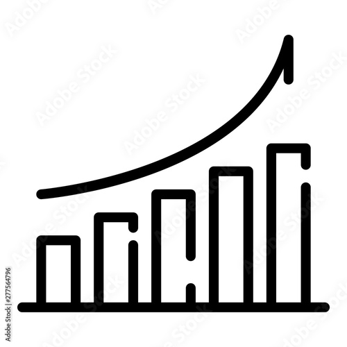 Finance graph grow icon. Outline finance graph grow vector icon for web design isolated on white background
