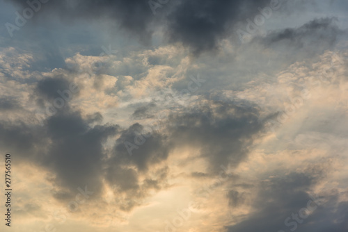 Beautiful dark clouds and sunset clouds at dusk sky