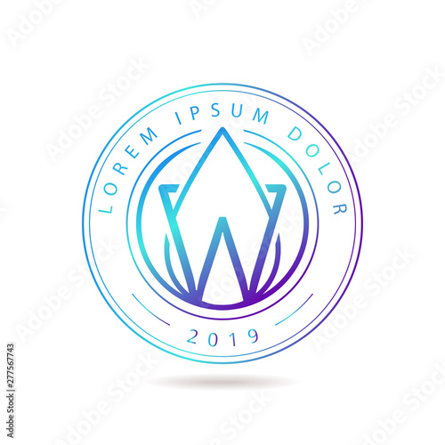 Water logo design with letter 'W'. Vector illustration design..