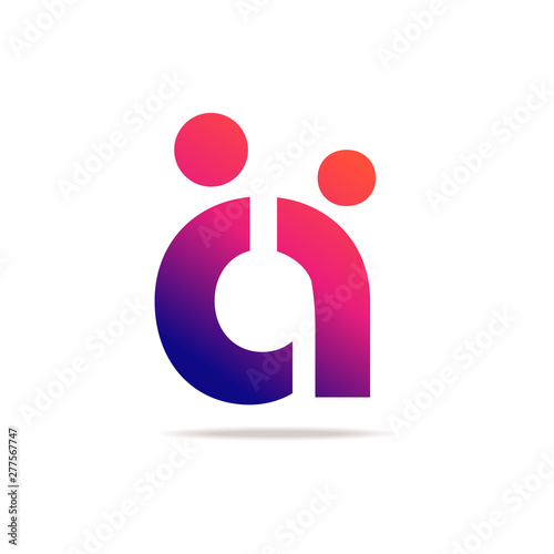 Childcare logo design. Vector image.